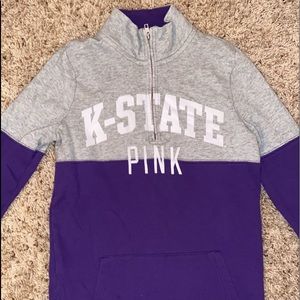 victoria secret pink k-state half zip